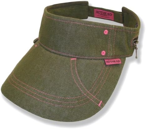 Hothead Large Brim Sun Visor Hat in Olive Denim