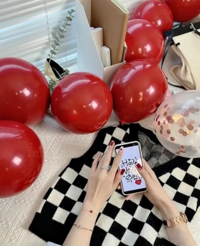 Image of Latex Balloons, 100-Pack Different Sizes 18 12 10 5 Inch Party Balloon Garland Kit (Ruby Red)