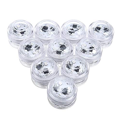 10 luces LED sumergibles impermeables RGB bajo el agua agua agua bañera estanque piscina bañera, bañera, acuario, fiesta, decoración de jarrón