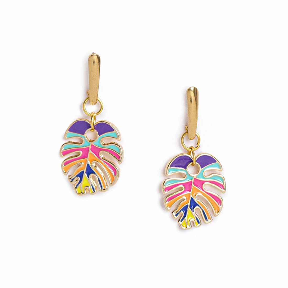 El Regalo Colorful Tropical Leaf Earrings- Coraline Monstera Enamel Leaf Earrings for Women & Girls (B0CDCK9J76) Amazon Price History, Amazon Price Tracker