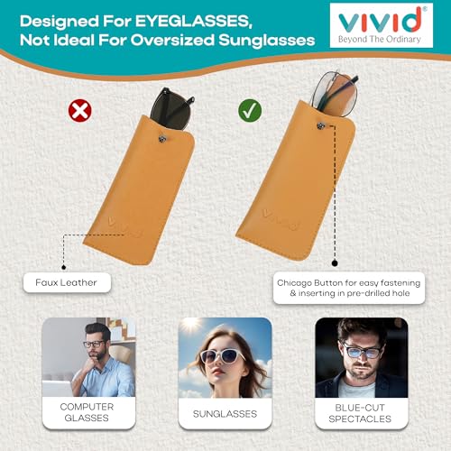 Image of Unisex Specs Snap Button Eyewear Dabbi Artificial Leather Soft Case Cover
