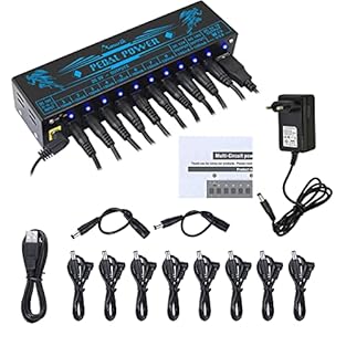 10 DC Outputs - This power brick provides 10 isolated outputs for clean and noise-free operation of your pedals. 7 outputs 9V 100mA + 1 output 9V 500mA + 1 output 12V 100mA + 1 output 18V 100mA power 10 pedals simultaneous effects without any interfa...