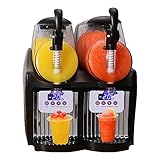 Maccol 110V 300W Home Machine 2.5Lx2 Double Tank Smoothie Maker, Mini Slushy Frozen Drink Machine with Powerful Compressor Quickly Making Slush Perfect for Frozen Margarita Ice Juice Coffee Alcoholic Beverages