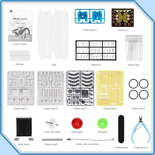 Miniatura 6 de Buoeuik Robot Solar, Stem 13 En 1 Kit Robotica Manualidades Robot Juguetes Niños 6 7 8 9 10 11 12 Años Ciencia Experimento Construcciones Juegos Educativos Regalo Cumpleaños Navidad Para Niño Niña