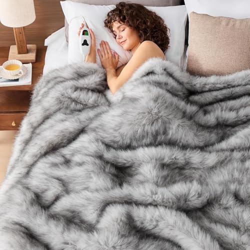 Faux Fur Heated Blanket
