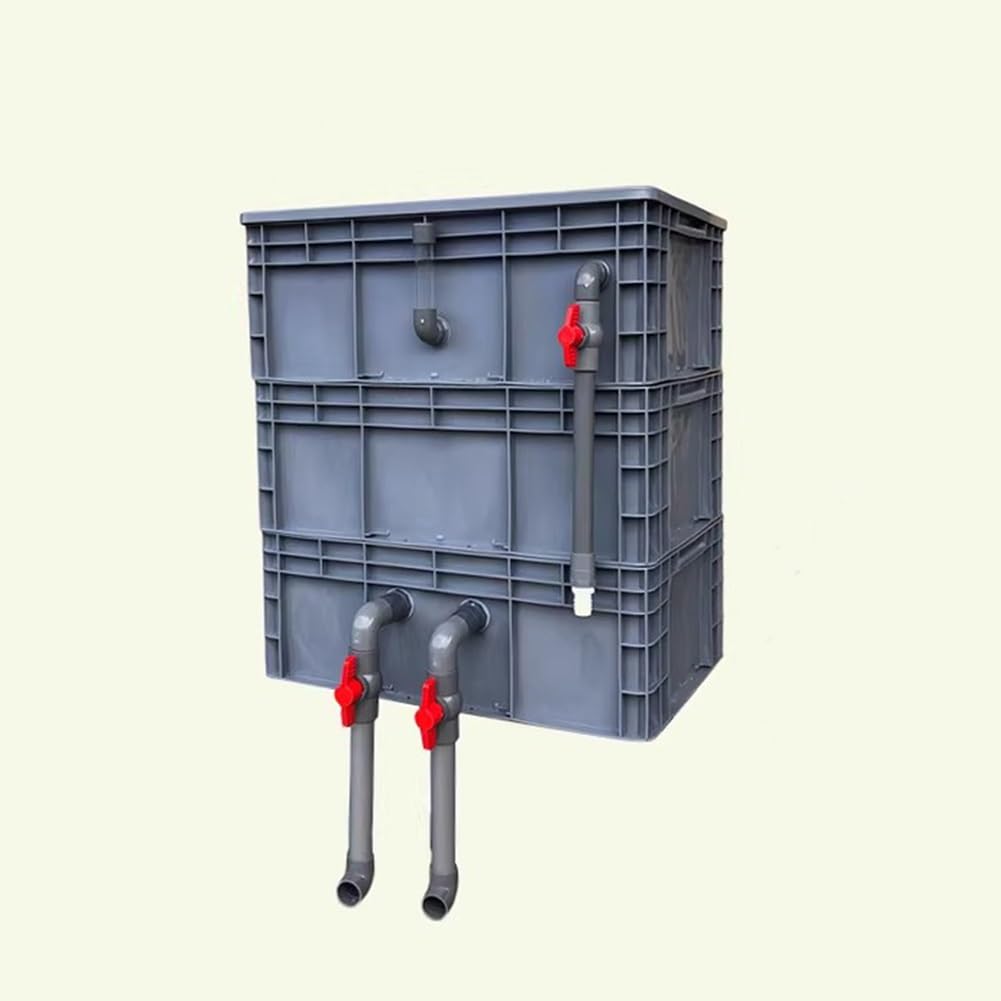 YNIYUJKL Filter Box,Aquarium Filter Box For Fish Tanks, Adjustable Inlet And Outlet, Ideal For External Water Circulation Filtration Systems In Aquatic Environments,Grey-60x40x66cm