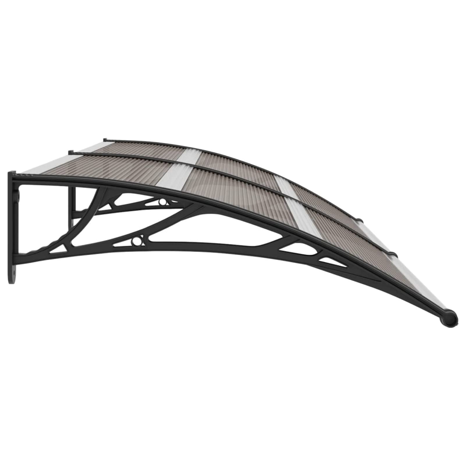 Türvordach, Mogou Terassenüberdach, Lichtschachtabdeckung Regenschutz, Haustürvordach, Haustür überdachung, Balkon Regenschutz, Schwarz 200x100 cm PC