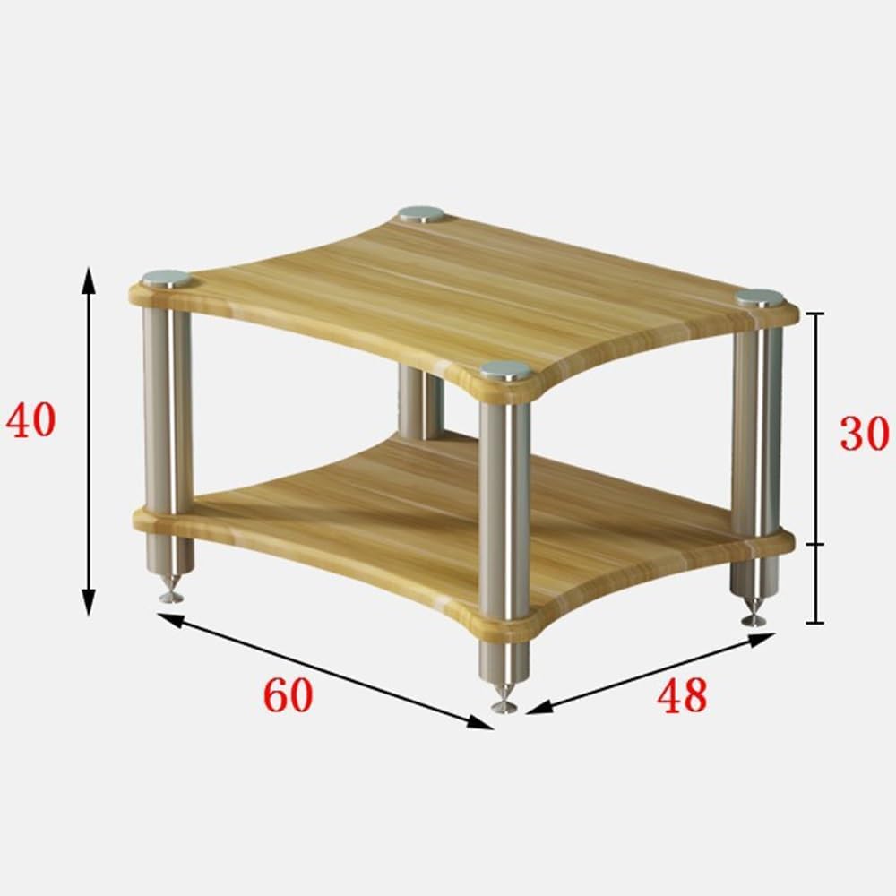 2-stöckiges Av-medienregal – Audio-Rack Aus Holz Für Zuhause/büro – Eckregal Für Stereoanlage, Cd-Player Und Dj-Equipment – ​​kompakte Maße: 60 X 50 X 40 cm, Schwarze Ausführung