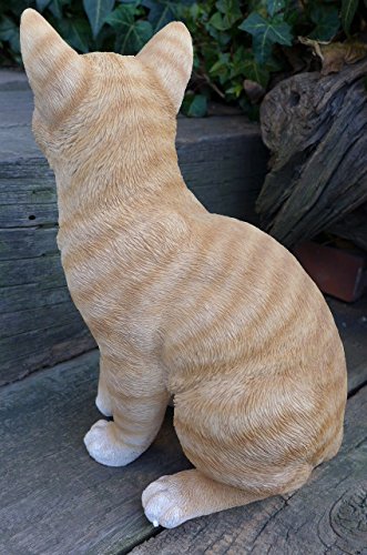 Amazon.co.jp: 猫の置物 茶トラ猫L キャット ガーデンオブジェ CAT