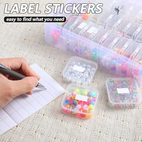 Image of Clear Plastic Bead Organizer Storage Box Container, 60 Pcs Small Rectangle Plastic Beads Containers with Lids, 2 Large Bead Organizers for DIY Art Craft Bracelet Jewelry Making