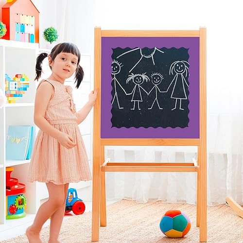 Image of Whaline 65.6 Ft Purple Bulletin Board Borders 4 Rolls Purple Series Die-Cut Board Trim for Back to School Classroom Office Chalkboard