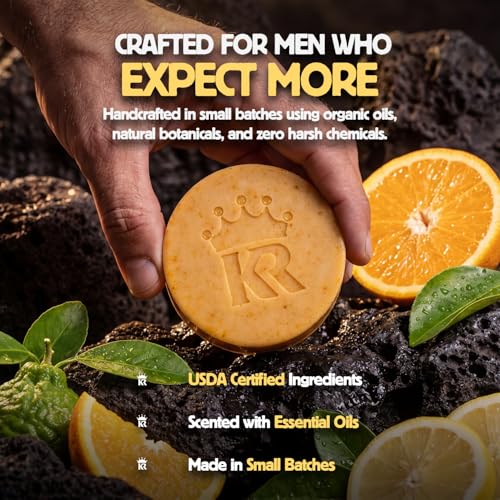 Image of Organic Cold Process Soap Bars for Men, Moisturizing Body Wash 3-Pack