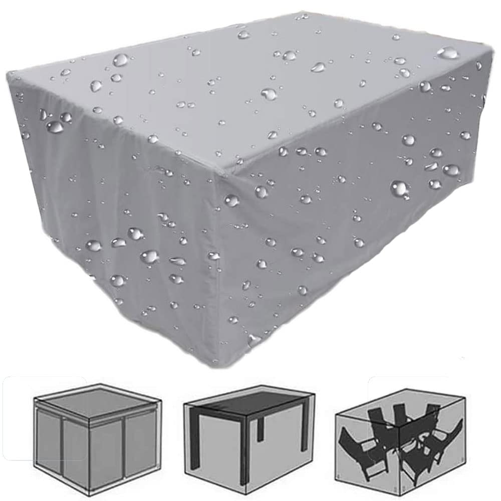 Waterproof Garden Furniture Cover Set,Outdoor Rectangle Sofa Table Set Cover, UV Block Windproof Dustproof Outdoor Furniture Cover (silver-90x90x90cm)