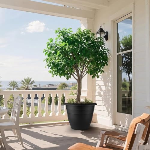 Image of 6 Pack 16 Inch Large Plant Pots, Plastic Planters for Outdoor Plants