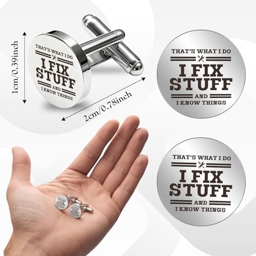 Mancuernillas de acero inoxidable para hombres miniatura 4
