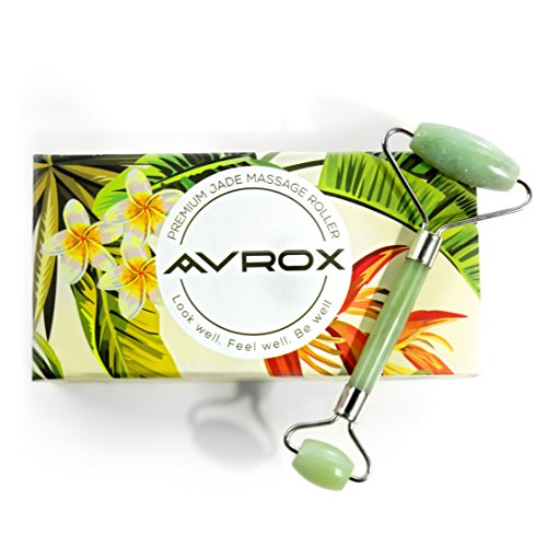 Rose Quartz – Jade Roller – Natural Quartz Stone Face Roller Tool Puffiness, Slimming, Anti-Wrinkle Treatment – Anti-Aging Skin Care Facial Massager For Eyes, Neck, Body (Green Jade Roller)