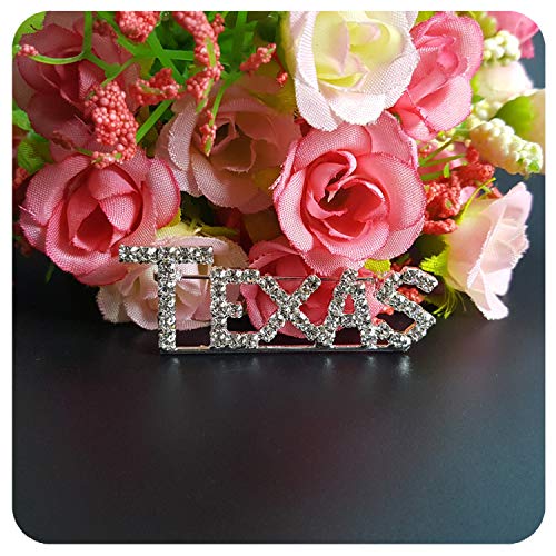 Image of NA USA States Theme Gift Bling Rhinestone Texas State Brooch Word Pin Jewelry