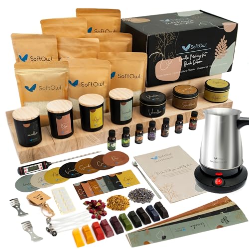 SoftOwl Premium Soy Candle Making Kit - Black Edition - Full Set ...