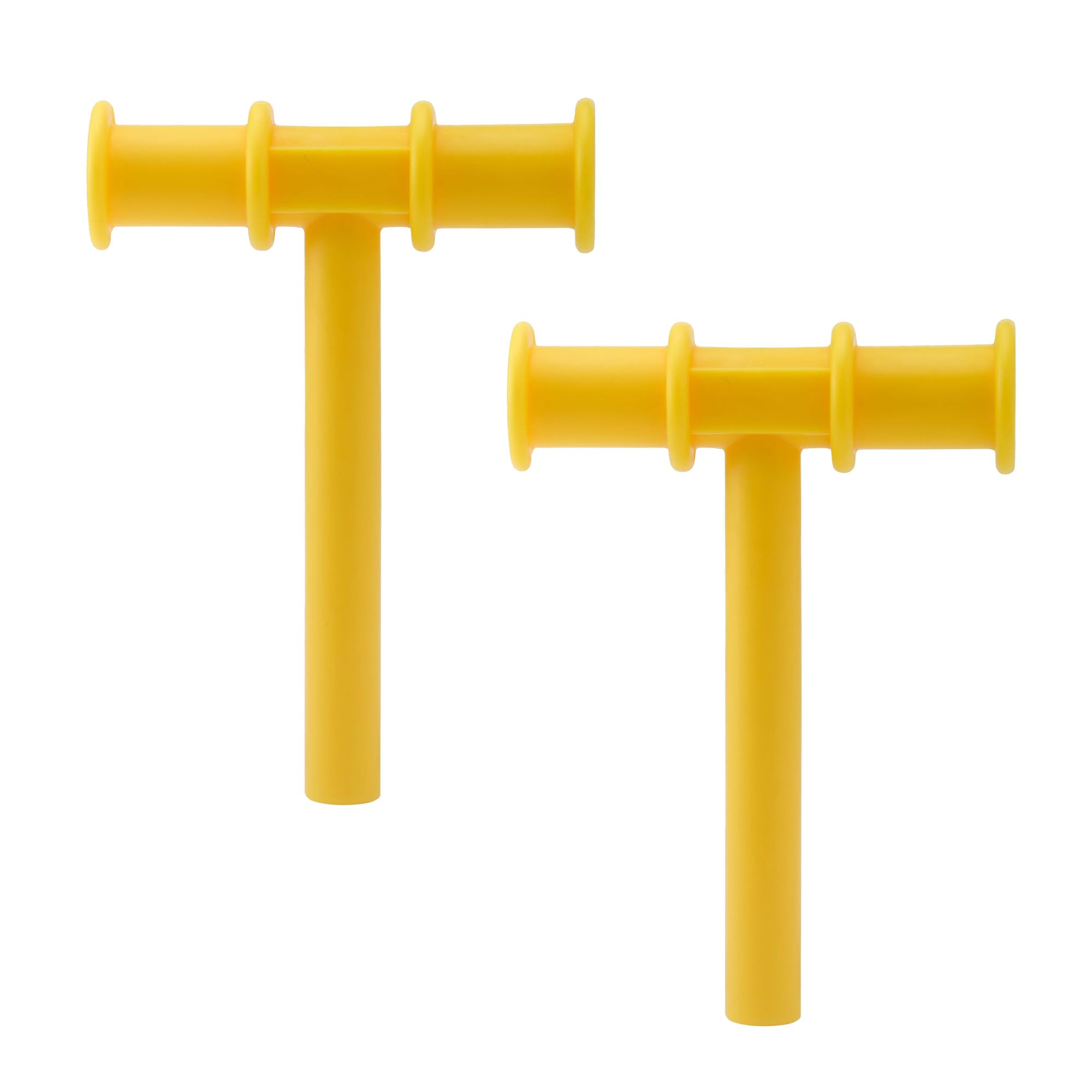 2pcs Sensory Chew Sticks, Chew Tube Bite Aid Oral Muscle Training, Chewing Tubes for Effective Oral Sensory Therapy Chewy Tube for Autism Teether for Children and Adults (Yellow)