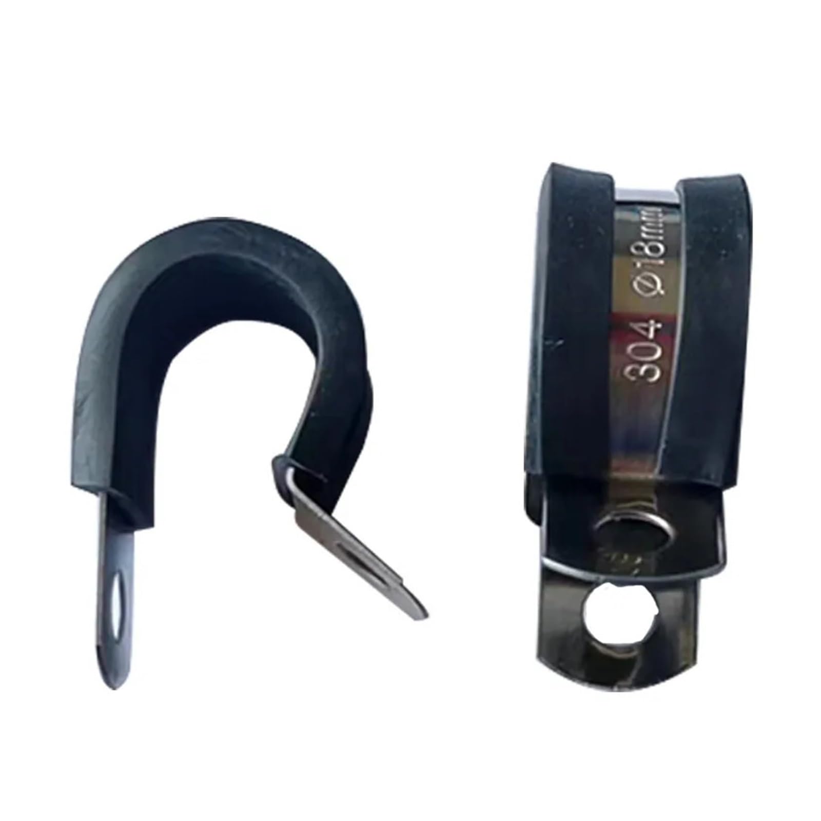 Abrazadera de Manguera sillín Clips P Forrados Goma Acero Inoxidable 304 for Montaje y Cable tubería Paquete 10 6-24 mm(20mm)