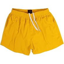 MADHERO Men Swim Trunks Short with Mesh Lining Solid Bathing Suit