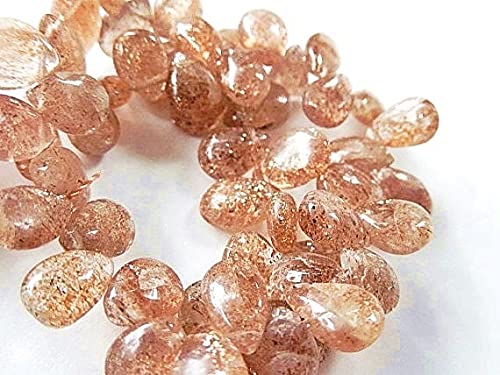 Pierre de soleil briolette poire perle naturelle 8-9mm pour loisirs créatifs et collier DIY