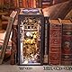 Cutefun DIY Book Nook Kit mit Einsteckbar Staubschutzplatte, Miniatur Puppenhäuser Haus Kit, Bookshelf Decor, Bücherecke, Booknook Häuser Modellbausätze mit LED Leuchten (Nebula Common Room)