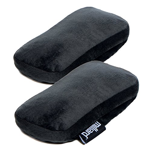Milliard Ergonomic Office Chair Memory Foam Armrest Pad Comfy Gaming Chair Cushions for Elbow and Forearms with Removable Cover - 2 Pack High Density Foam - Black (9 x 4.25 x 1.50 in.) - Thumbnail 4