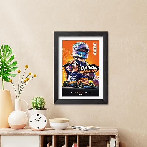 Image of TenorArts Daniel Ricciardo Poster F1 Driver Posters Formula One Photo Frame Painting with Matt Finish Black Texture (12 inches x 9inches)