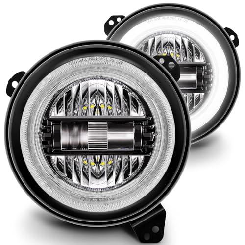 TRUE MODS 9 Inch Round LED Headlights Replacement for 2018-2025 Jeep Wrangler JL JLU Unlimited...