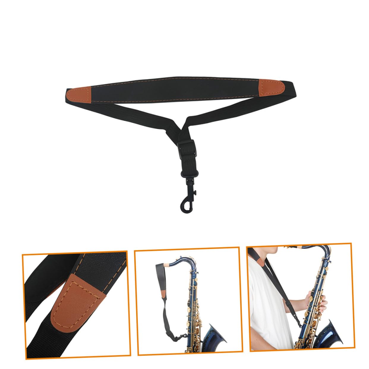 OFFSCH Saxophone Neck Harness Lanyard Neck Strap Saxophone Shoulder Strap Belt Replacement