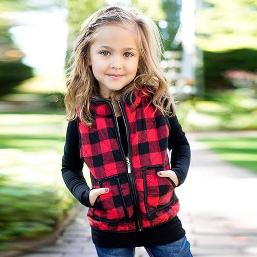 Toddler Boys Girls Fall Winter Vest Sleeveless Quilted Buffalo Plaid Jacket Casual Waistcoat Christmas Warm Outerwear4