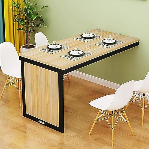 Mesa de comedor plegable montada en la pared, mesa de pared de madera, escritorio moderno para oficina en casa (80 cm x 40 cm x 75 cm natural)