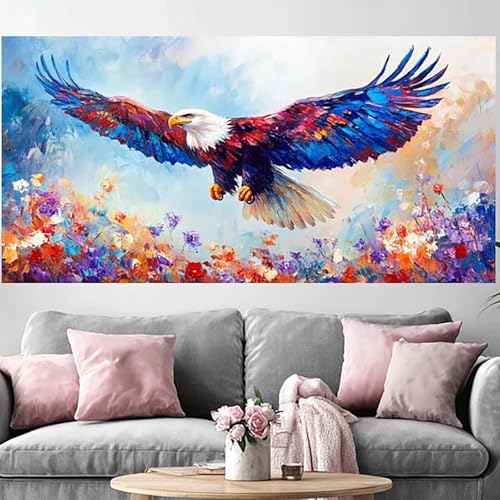 DIY peinture diamant aigle 5D full drill, kit de broderie adulte 40x80