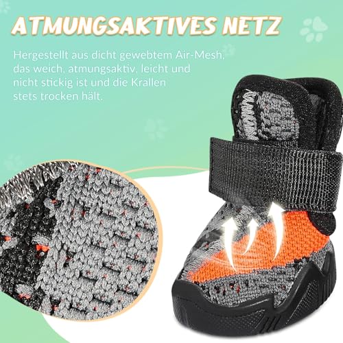 SlowTon Hundeschuhe mit Rutschfester Sohle, 2 Stück atmungsaktive Hundeschuhe, Hundeschuhe Pfotenschutz für heißen Asphalt im Sommer, Hundeschuhe für kleine Hunde
