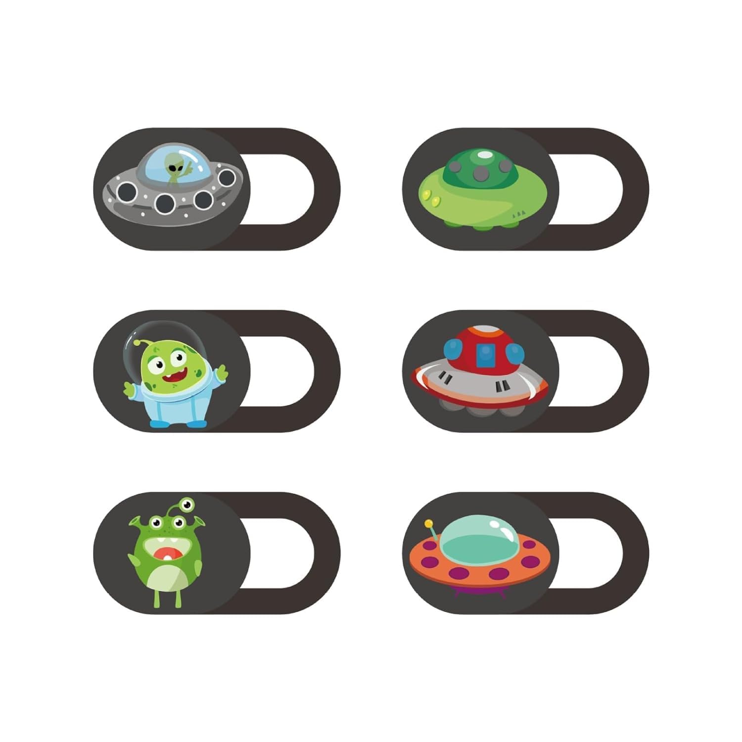 Mizi Webcam Privacy Cover Slide [6 Pack], Cute Camera Blocker Sticker, Protect Your Privacy and Security for Computer, Laptop, Tablets & Phones - Alien 01-image-8