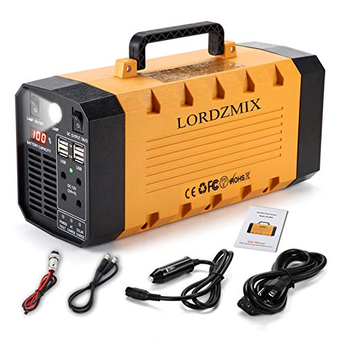Portable Power Station 500W,Generator 288Wh Backup CAPA,Solar Power Station,110V Solar Generator for Home Use,Portable Generator with LED Flashlight AC Outlet for Outdoor Camping Road Trip Emergency