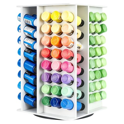 96 Holes Rotating Paint Organizer 360 Acrylic Paint Holder for 2 oz Bottles