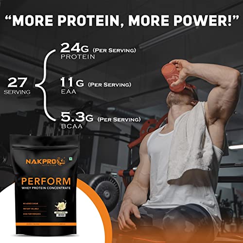 Image of NAKPRO NUTRITION Perform Whey Protein Concentrate | 2kg Vanilla | 24g Protein | Trustified Certified