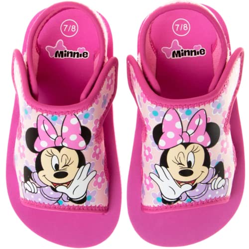 Disney Kids Minnie Mouse Sandal Water Shoes - Minnie Open Toe Slide Adjustable Strap Sandals for Girls - Pink (Size