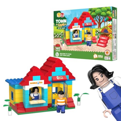 Image of AIKO Town Cafe | 160 Premium ABS Plastic Building Blocks | Multi-Colour Construction Toy for Kids | STEM Educational Blocks with Idea Book | Best Gift for Boys & Girls | Screen-Free Toy