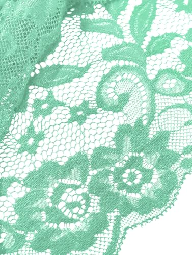 Image of Lilosy Sexy Sheer Floral Lace Pajamas Lingerie Set High Waist Sleepwear Bra and Panty 2 Piece Nightwear