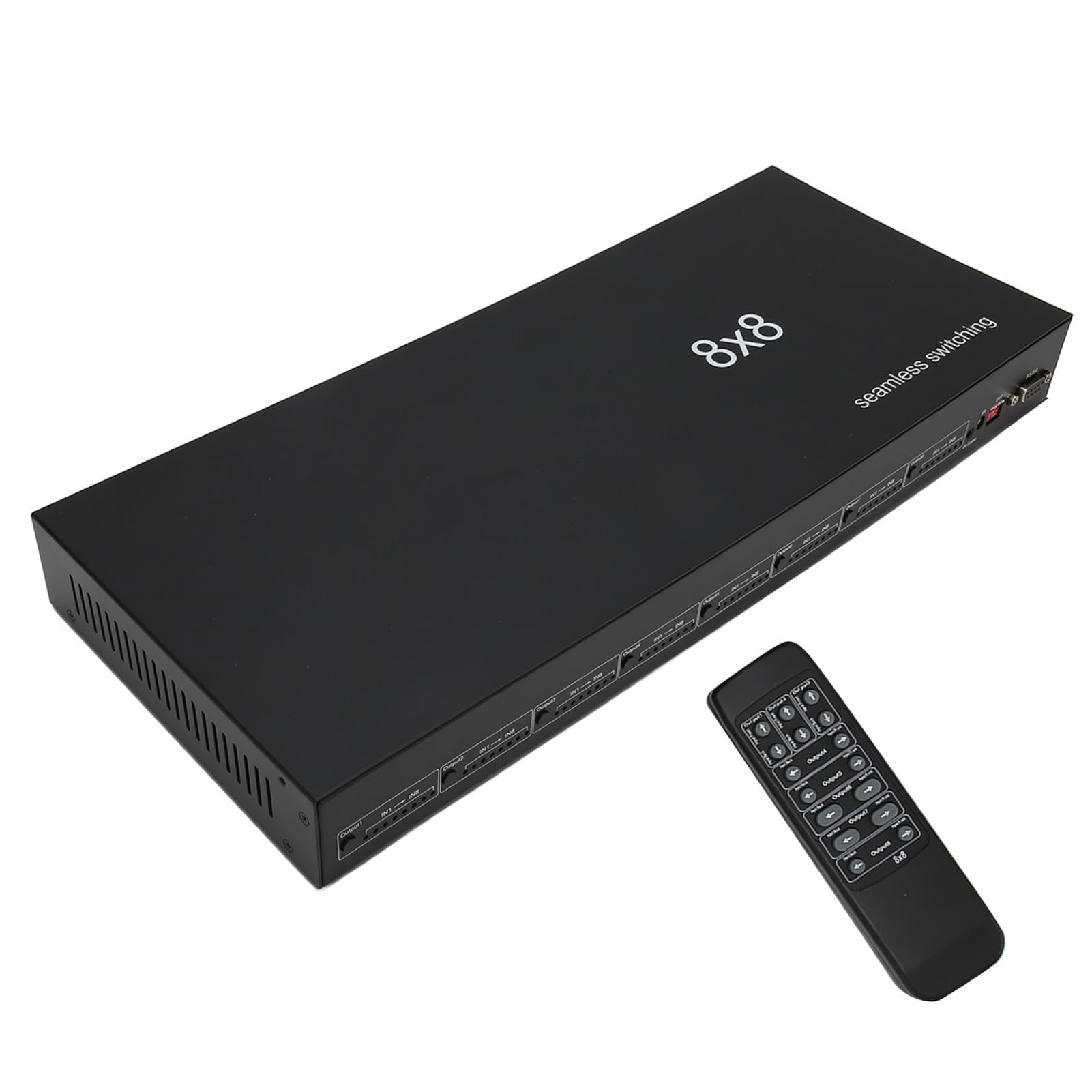 8x8 HDMI Matrix Splitter, 8 In 8 Out 1080P HD Matrix HDMI Video Switcher Splitter Switch Senza Interruzioni con Telecomando per, Monitor, TV, Proiettore, ecc. (Spina UE)