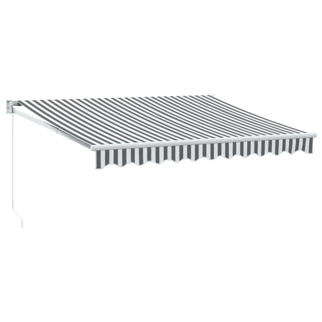 Markiza zwijana, antracytowo-biała, 3 x 2,5 m, materiał odporny na promieniowanie UV i rama aluminiowa, ramię przegubowe na taras, balkon, do ogrodu, gastronomii, ochrona przed słońcem