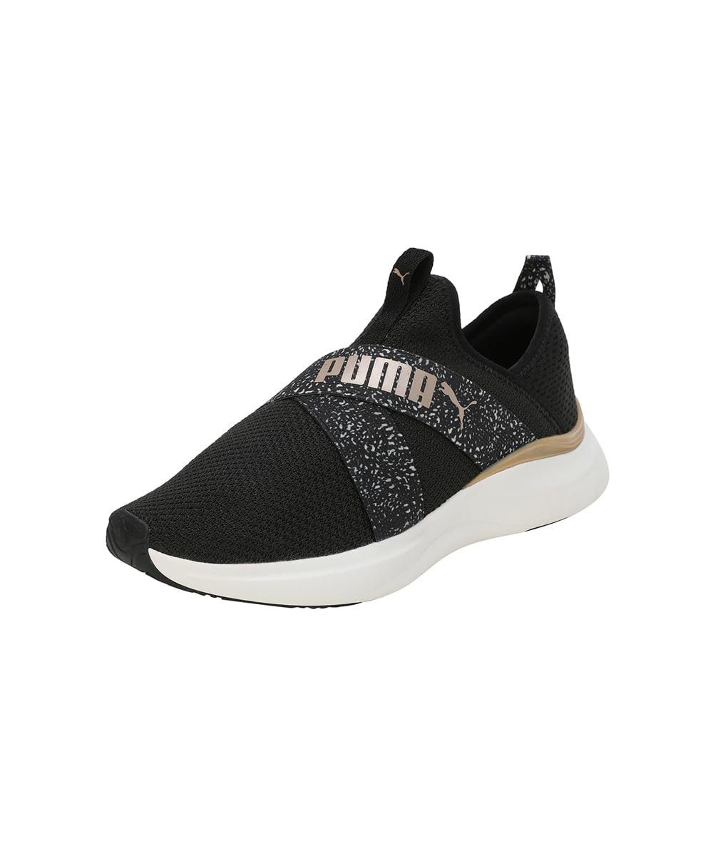 Puma Womens Softride Harmony Slip Leo Black-Warm White-Alpine Snow Running Shoe - 5 UK (31013001) (B0D6VR87BQ) Amazon Price History, Amazon Price Tracker