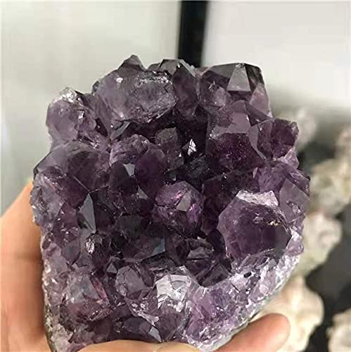1 Unidad de Piedra de pie de Cristal de racimo de Amatista de Cuarzo geoda púrpura Natural 400-500g for decoración Espiritual decoración hogareña