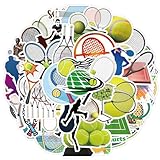 50Pcs Cool Tennis Stickers,Waterproof Vinyl Aesthetic Sports Stickers for Journaling,Laptop,Water Bottle,Planner,Scrapbook, Phone Case,Luggage,Skateboard,DIY Decor for Tennis Players, Sports Lovers
