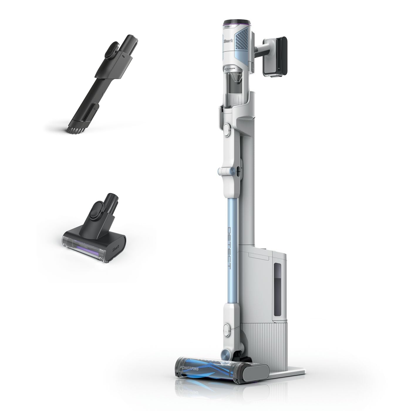 SharkDetect Clean & Empty Cordless Vacuum Cleaner with Auto-Empty System, Lightweight & Flexible Anti Hair Wrap Vacuum with Pet & Duster-Crevice Tools, 60 Mins Run-Time, Dock, Cloudy Blue IW4621UKT