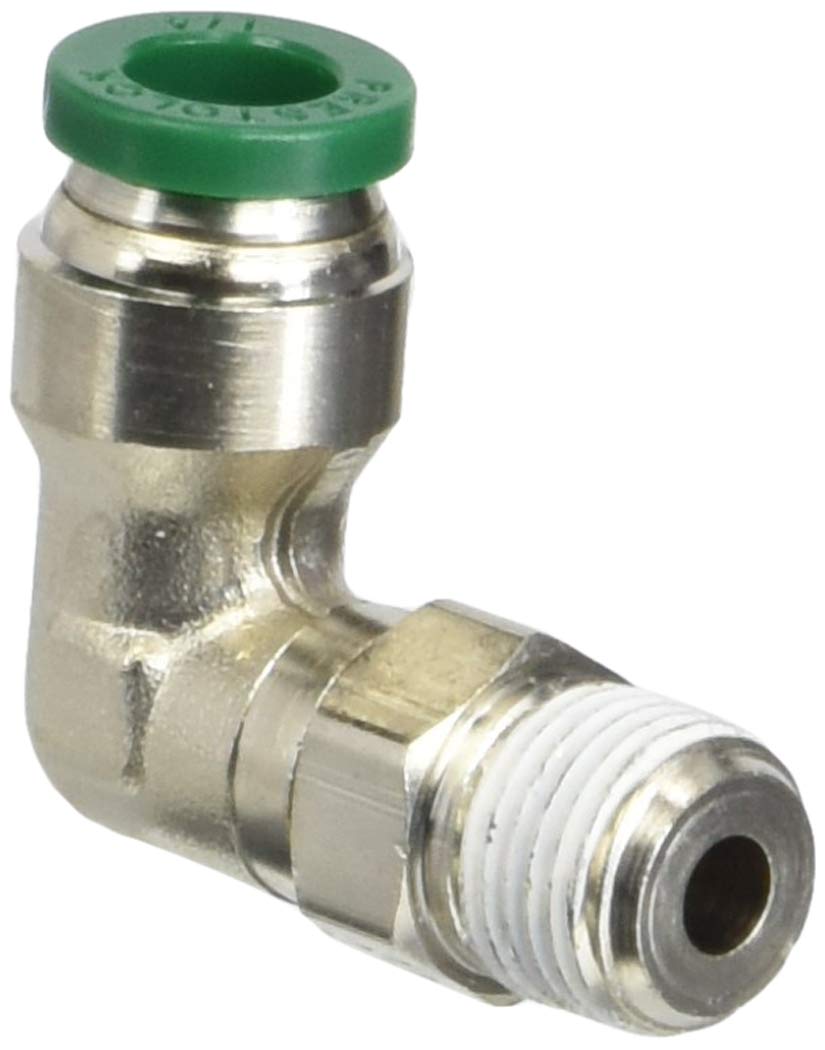 Parker Hannifin W169PLP-4-2-pk10 Prestolok PLP Male Elbow Swivel 90 Degree Push-to-Connect Fitting, Nickel Plated Brass, 1/4" Push-to-Connect Tube x 1/8" Male NPTF (Pack of 10)
