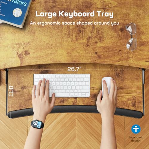 Image of HUANUO Standing Desk Adjustable Height, 55 inch x 24 inch Electric Stand Up Desk for Home Office with Large Keyboard Tray(26.7 inch), 4 Memory Height Setting, Computer Workstation, Vintage